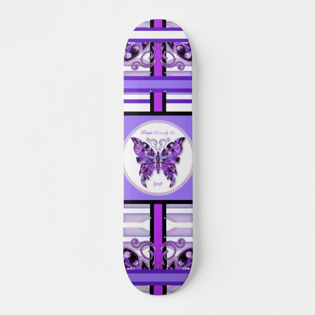 Lila Schmetterling 31 Skateboard (Vorne)