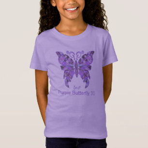 Lila Schmetterling 31 weicher T - Shirt