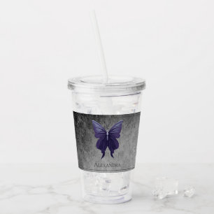 Lila Schmetterling Acryltrinkbecher