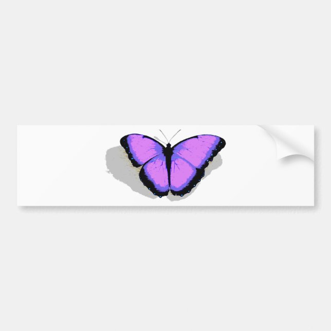 Lila Schmetterling! Autoaufkleber (Vorne)