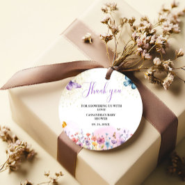 Lila Schmetterling Baby Dusche Geschenkanhänger