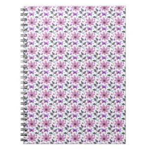 Lila Schmetterling Blumenmuster Süß Cottagecore Notizblock