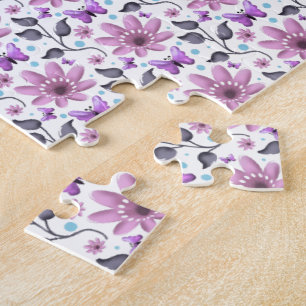 Lila-Schmetterling-Blumenmuster Süßes Cottagecore