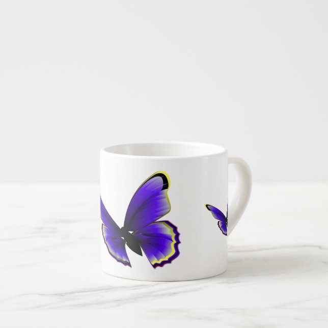 Lila Schmetterling Espressotasse (Vorderseite Rechts)