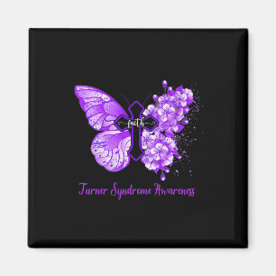 Lila Schmetterling Faith Turner-Syndrom-Bewusstsei Magnet
