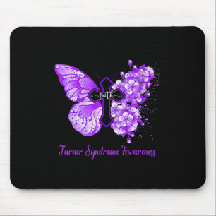Lila Schmetterling Faith Turner-Syndrom-Bewusstsei Mousepad
