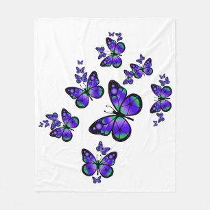 Lila Schmetterling Fleecedecke