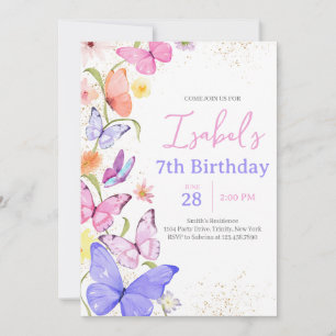 Lila Schmetterling Geburtstag Einladung