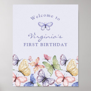 Lila Schmetterling Geburtstag Poster