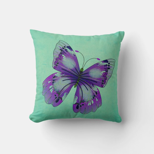 Lila Schmetterling Kissen (Vorderseite)