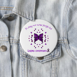 Lila Schmetterling Lupus Bewusstsein Lila Band Mai Button