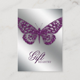 Lila Schmetterling mit Hochzeitsgeschenkkarte Begleitkarte