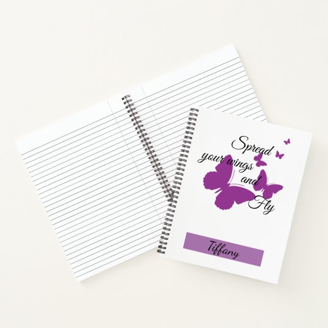Lila Schmetterling Motivierend Notizbuch (Innenseite)