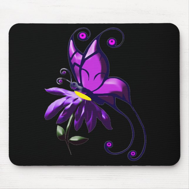 Lila Schmetterling Mousepad (Vorne)
