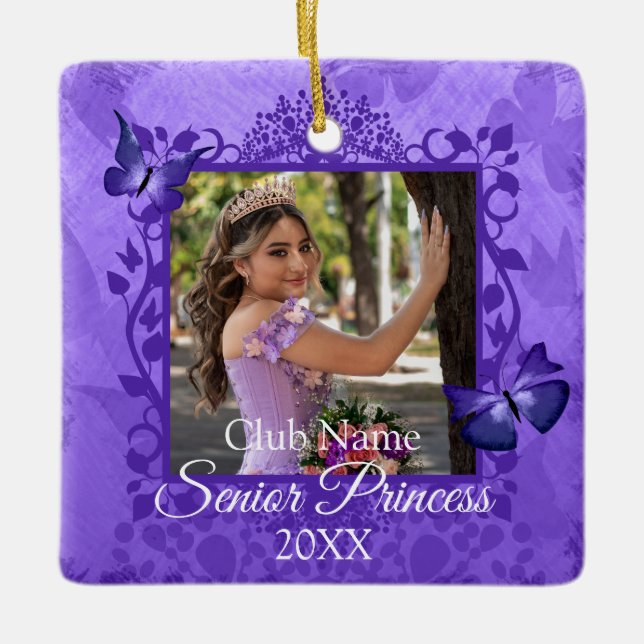 Lila Schmetterling Personalisierter Ornament Girl' (Vorderseite)
