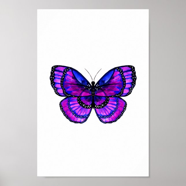 Lila Schmetterling Poster (Vorne)