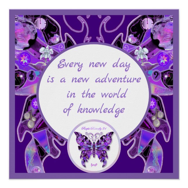 lila Schmetterling Poster (Vorderseite)