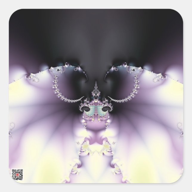 Lila Schmetterling Quadratischer Aufkleber (Vorderseite)