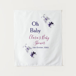 Lila Schmetterling Rosa Babydusche - Baby modern Wandteppich