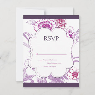 Lila Schmetterling RSVP Antwortkarte Karte