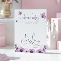 Lila Schmetterling Zeichne die Baby Shower Game Ca
