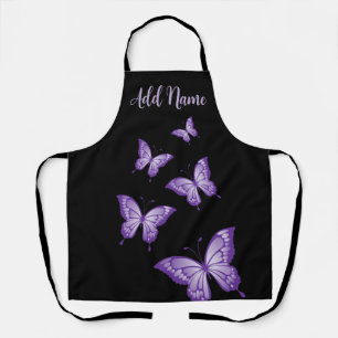 Lila Schmetterlinge auf einer Schürze mit schwarze