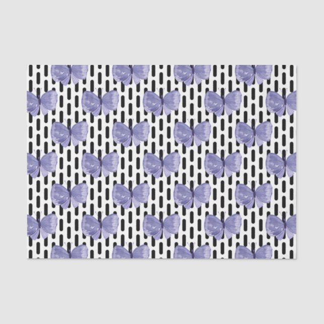 Lila Schmetterlinge (Design 4 der Lila Serie) Seidenpapier (Vorderseite)