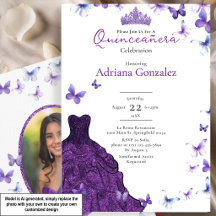 Lila Schmetterlinge Kleid Foto 15 XV Quinceanera
