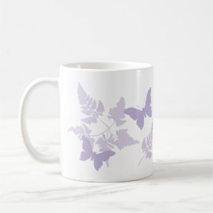 Lila Schmetterlinge Lavendel Farne Kaffeetasse