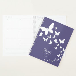 Lila Schmetterlinge Personalisiert Planer