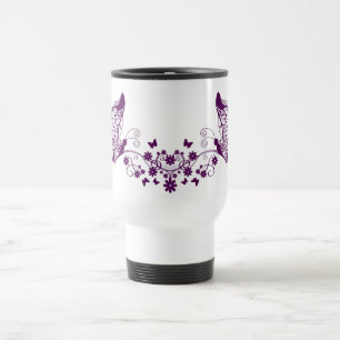 Lila Schmetterlinge Reisebecher