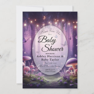 Lila Schmetterlinge Starlit Skies Baby Dusche Einladung