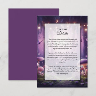 Lila Schmetterlinge und sternklare Himmel Hochzeit Begleitkarte
