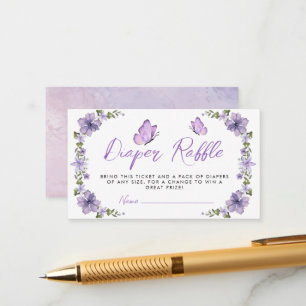 Lila Schmetterlinge Windeln Begleitkarte