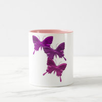 Lila Schmetterlings-Entwurfs-Tasse