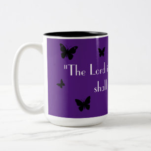 Lila-Schmetterlings-Glaubens-Tasse Zweifarbige Tasse