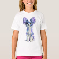 Lila Schmetterlings-Ohr-Papillon-Hund Kinder