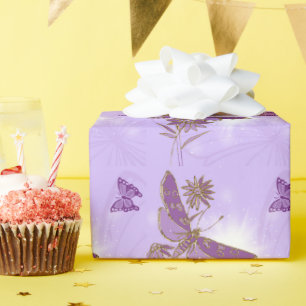 Lila Schmetterlings-Verpackungs-Papier Geschenkpapier