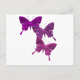 Lila Schmetterlingsdesign Postkarte
