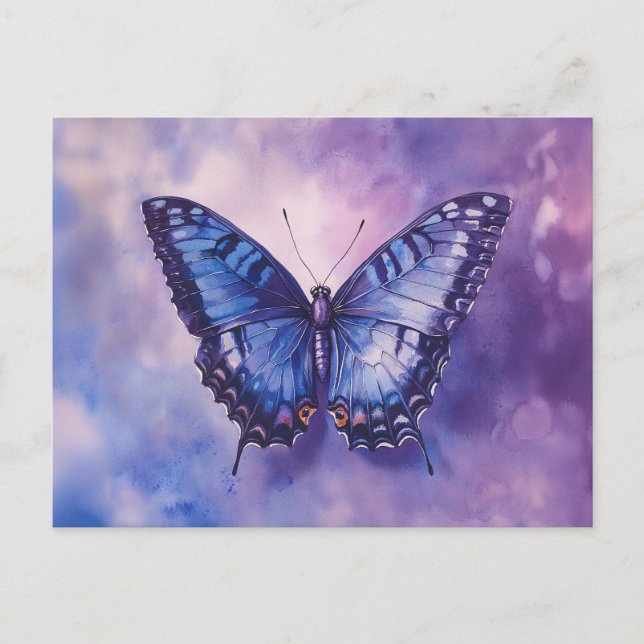 Lila Schmetterlingsfarbe Postkarte (Vorderseite)
