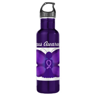 Lila Schmetterlingsfee des Lupus-Bewusstseins Trinkflasche