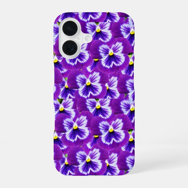 Lila Schmetterlingsförmige Stiefmütterchen, iPhone 16 Hülle (Rückseite)