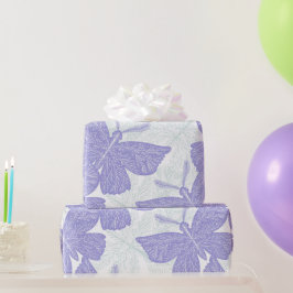 Lila Schmetterlingsmuster Geschenkpapier
