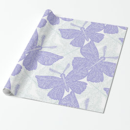 Lila Schmetterlingsmuster Geschenkpapier