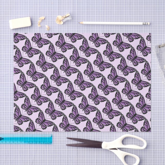 Lila Schmetterlingsmuster Seidenpapier (Handwerk)