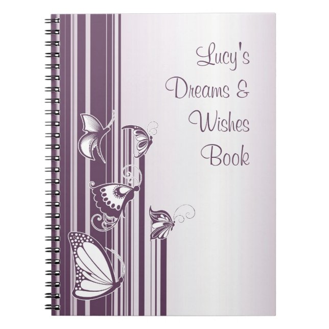 Lila SchmetterlingsNotebook Notizblock (Vorderseite)