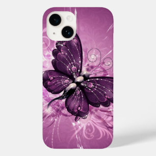 lila Schmetterlingsvektorkunst Case-Mate iPhone 14 Hülle
