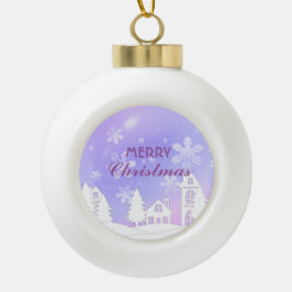 Lila Schnee im Weißen Haus Merry Xmas Ornament