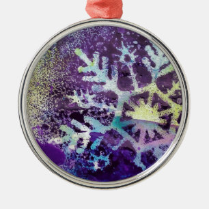 Lila Schnee Ornament Aus Metall