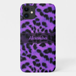 Lila Schneeballdrucke, Name Personalisiert Case-Mate iPhone Hülle